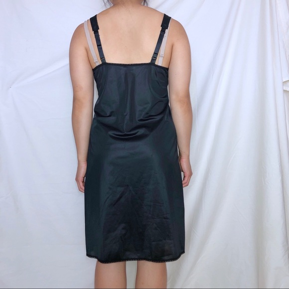 Vintage Milkmaid Black Lace Slip Dress Sz S - Picture 5 of 6